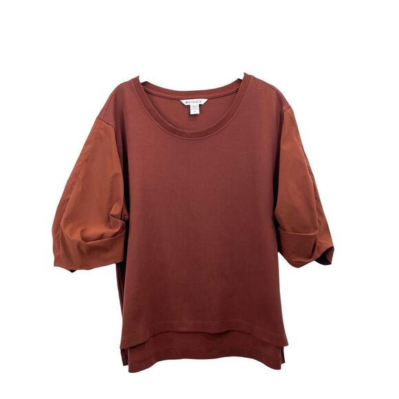 Athleta Harlow Hybrid Tee top blouse Size M‎ brick orange - Picture 1 of 6
